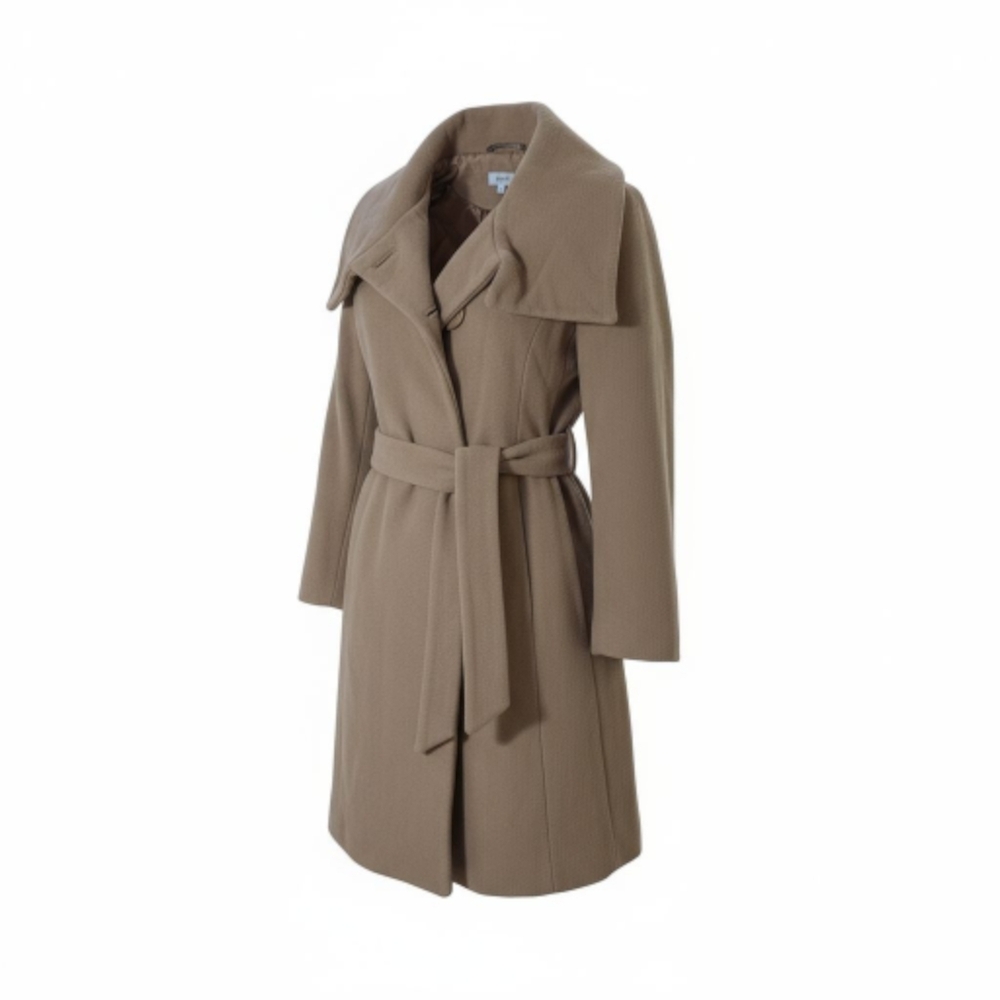 Neiman Marcus Tan Wool-Blend Coat